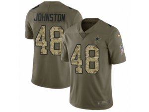 Dallas Cowboys #48 Daryl Johnston Limited Olive Camo 2017 Salute to Service NFL Jersey