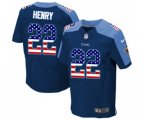 Tennessee Titans #22 Derrick Henry Elite Navy Blue Alternate USA Flag Fashion Football Jersey