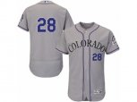 Colorado Rockies #28 Nolan Arenado Grey Flexbase Authentic Collection MLB Jersey