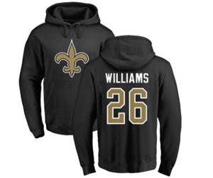 New Orleans Saints #26 P. J. Williams Black Name & Number Logo Pullover Hoodie