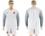 2017-18 Roma White Long Sleeve Goalkeeper Soccer Jersey