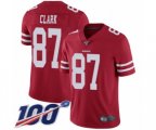 San Francisco 49ers #87 Dwight Clark Red Team Color Vapor Untouchable Limited Player 100th Season Football Jersey