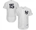 New York Yankees #15 Thurman Munson White Home Flex Base Authentic Collection Baseball Jersey