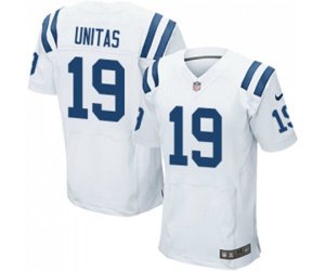 Indianapolis Colts #19 Johnny Unitas Elite White Football Jersey