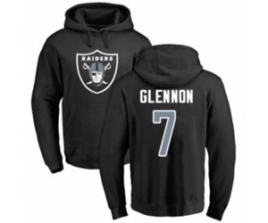 Oakland Raiders #7 Mike Glennon Black Name & Number Logo Pullover Hoodie
