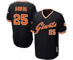 San Francisco Giants #25 Barry Bonds Authentic Black Throwback Baseball Jersey