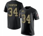 Kansas City Chiefs #34 Darwin Thompson Black Camo Salute to Service T-Shirt