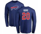 Buffalo Bills #20 Frank Gore Royal Blue Name & Number Logo Long Sleeve T-Shirt
