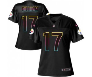Women Pittsburgh Steelers #17 Joe Gilliam Game Black Fashion Football Jersey