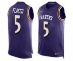 Baltimore Ravens #5 Joe Flacco Limited Purple Player Name & Number Tank Top Football Jersey