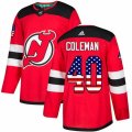 New Jersey Devils #40 Blake Coleman Authentic Red USA Flag Fashion NHL Jersey