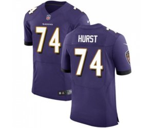 Baltimore Ravens #74 James Hurst Elite Purple Team Color Football Jersey
