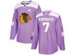 Chicago Blackhawks #7 Tony Esposito Purple Authentic Fights Cancer Stitched NHL Jersey