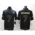 Pittsburgh Steelers #7 Ben Roethlisberger Black Nike 2020 Salute To Service Limited Jersey