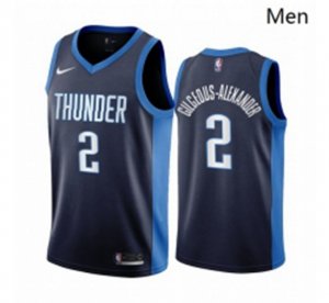 Oklahoma City Thunder 2 Shai Gilgeous Alexander Navy NBA Swingman 2020-21 Earned Edition Jersey