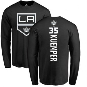 Los Angeles Kings #35 Darcy Kuemper Black Backer Long Sleeve T-Shirt