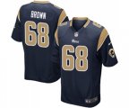 Los Angeles Rams #68 Jamon Brown Game Navy Blue Team Color Football Jersey