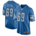 Detroit Lions #69 Anthony Zettel Game Blue Team Color NFL Jersey