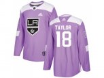 Los Angeles Kings #18 Dave Taylor Purple Authentic Fights Cancer Stitched NHL Jersey