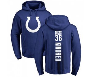 Indianapolis Colts #36 Derrick Kindred Royal Blue Backer Pullover Hoodie