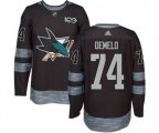 Adidas San Jose Sharks #74 Dylan DeMelo Authentic Black 1917-2017 100th Anniversary NHL Jersey