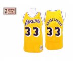 Los Angeles Lakers #33 Abdul-Jabbar Authentic Gold Throwback Basketball Jersey