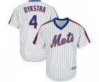 New York Mets #4 Lenny Dykstra Replica White Alternate Cool Base Baseball Jersey