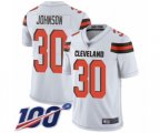Cleveland Browns #30 D'Ernest Johnson White Vapor Untouchable Limited Player 100th Season Football Jersey