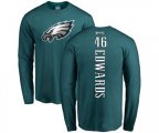 Philadelphia Eagles #46 Herman Edwards Green Backer Long Sleeve T-Shirt