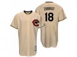 Mitchell And Ness Chicago Cubs #18 Ben Zobrist Cream Throwback Stitched MLB Jersey