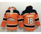 Denver Broncos #18 peyton manning black-orange[pullover hooded sweatshirt]