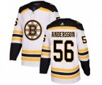 Adidas Boston Bruins #56 Axel Andersson Authentic White Away NHL Jersey