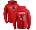 New England Patriots #71 Danny Shelton Red Name & Number Logo Pullover Hoodie
