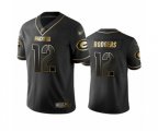 Green Bay Packers #12 Aaron Rodgers Limited Black Golden Edition Limited Football Jersey