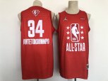 Jordan Milwaukee Bucks #34 Giannis Antetokounmpoy Red 2022 NBA All-Star Swingman Basketball Jersey