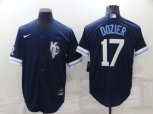 Kansas City Royals #17 Hunter Dozier 2022 Navy Blue City Connect Cool Base Stitched Jersey