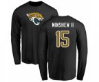 Jacksonville Jaguars #15 Gardner Minshew II Black Name & Number Logo Long Sleeve T-Shirt
