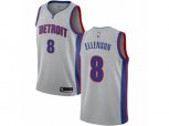 Detroit Pistons #8 Henry Ellenson Authentic Silver NBA Jersey Statement Edition