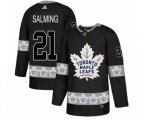 Toronto Maple Leafs #21 Borje Salming Authentic Black Team Logo Fashion NHL Jersey