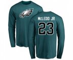 Philadelphia Eagles #23 Rodney McLeod Green Name & Number Logo Long Sleeve T-Shirt