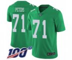 Philadelphia Eagles #71 Jason Peters Limited Green Rush Vapor Untouchable 100th Season Football Jersey