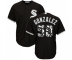 Chicago White Sox #58 Miguel Gonzalez Authentic Black Team Logo Fashion Cool Base Baseball Jersey