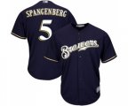 Milwaukee Brewers #5 Cory Spangenberg Replica Navy Blue Alternate Cool Base Baseball Jersey