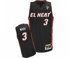 Miami Heat #3 Dwyane Wade Authentic Black Latin Nights Basketball Jersey