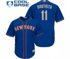 New York Mets #11 Jose Bautista Replica Royal Blue Alternate Road Cool Base Baseball Jersey