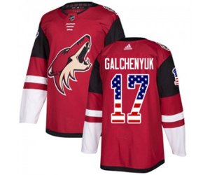 Arizona Coyotes #17 Alex Galchenyuk Authentic Red USA Flag Fashion Hockey Jersey