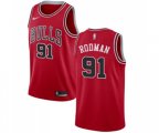 Nike Chicago Bulls #91 Dennis Rodman Swingman Red Road NBA Jersey - Icon Edition