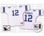 Dallas Cowboys #12 Roger Staubach Authentic White Throwback Football Jersey