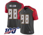 Tampa Bay Buccaneers #98 Anthony Nelson Limited Gray Inverted Legend 100th Season Football Jersey