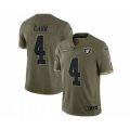 Las Vegas Raiders #4 Derek Carr 2022 Olive Salute To Service Limited Stitched Jersey